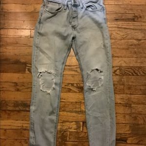 H&M Light Blue Ripped Denim Jeans